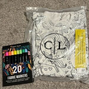 🌲 Color me Bamboo Unicorn Pajama Set with Fabric Markers
